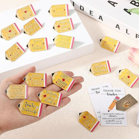 Unittype 60 Packs Appreciation Gift Bulk for Teacher Pin with Thank You Card Apple Lapel Pins Brooches Thank You Gifts for Valentines Back to School Graduation in Saudi Arabia