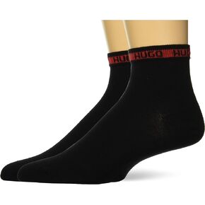 HUGO Men's 2-Pack Tape Design Logo Cotton Short Socks