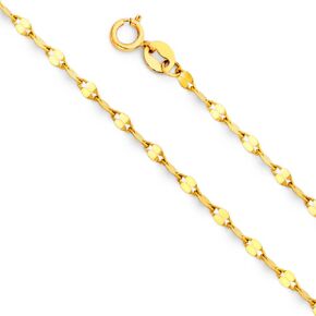 Sonia Jewels 14k White and Yellow Gold Twist Mirror Chain Necklace