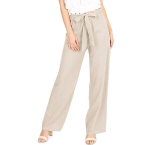 Women's Juniors Wide Leg Spring Linen Pants