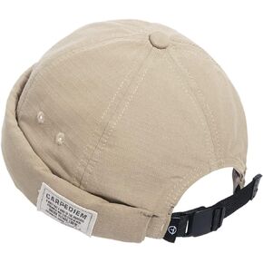 Men's Cotton Brimless Docker Hat Hip-Hop Beanie Caps Rolled Cuff Harbour Hats Summer Lightweight Skullcap Unisex