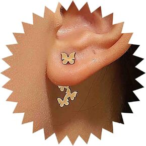 Boho Butterfly Ear Jacket Earrings Gold Butterfly Drop Earrings Vintage Butterfly Stud Earrings Multiple Butterfly Earrings Jewelry for Women and Girls