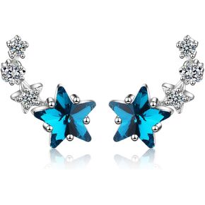 Gold Stud Earring Blue Climber Star Stud Earrings Hypoallergenic Cute Star Earrings for Women Wedding Party in Saudi Arabia