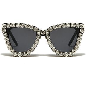 cute Colorful Diamond Women Party Rhinestone Cat Eyes Gradient Sun glasses Shades for women