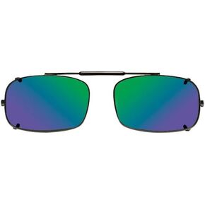 VS EYEWEAR Visionaries Spring Clip on Sunglasses - Polarized Lens in Black Frame, Round Shape