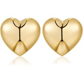 Gold Sweet Love Studs Earrings Heart Stud Earrings Heart Shaped Lover Earrings Gift for Women
