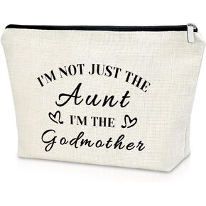 Sazuwu Godmother Aunt Gifts Godmother Gifts from Godchild Makeup Bag Godmother Aunt Gift for Mother’s Day Godmother Proposal Gifts Cosmetic Bag Birthday Christmas Gifts for Her Cosmetic Travel Pouch