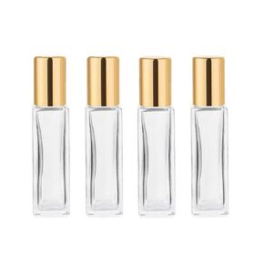 wifreo 40Pcs 10ml Glass Roll On Bottle for Essential Oils, Eco-friendly Refillable Clear Perfume Sample Bottles with Stainless Steel Roller Ball - Portable & Practical