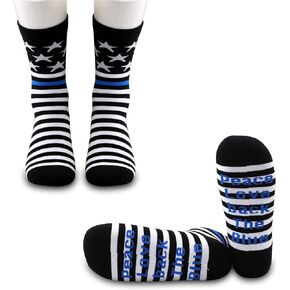 JXGZSO 2 Pairs Peace Love Back The Blue Socks Thin Blue Line Socks Gift for Men or Women