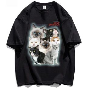 Women's Harajuku Fashion Couple Loose Street Style y2k T-Shirt Cartoon Print Short Sleeve T-Shirt Women's T-Shirt