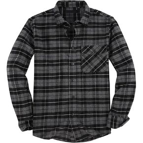 وارهورسي قميص فلانيل للرجال باكمام طويلة، قميص فلانيل منقوش بقصة عادية وازرار سفلية للرجال in Kuwait