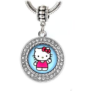 Dangle Kitty Cat in Pink Charm Bead