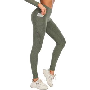 سروال الجري الحراري للسيدات من HUGE SPORTS، سروال ضيق عالي الخصر للطقس البارد والدافئ للجري وركوب الدراجات in Kuwait