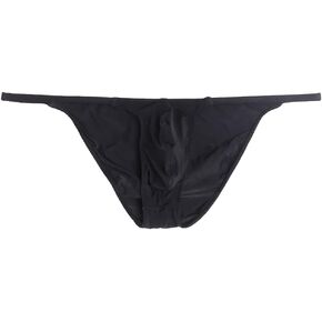 Mens High Elastic Ice Silk Solid Color High Cut Bikini Briefs Thin Half Back Triangle Panties