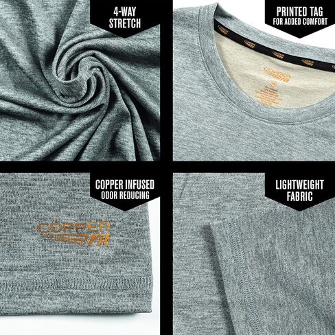 تي شيرت رجالي من Copper Fit يحمل شعار Energy رجالي Dry Performance Crew in Kuwait