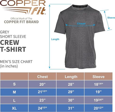 تي شيرت رجالي من Copper Fit يحمل شعار Energy رجالي Dry Performance Crew in Kuwait