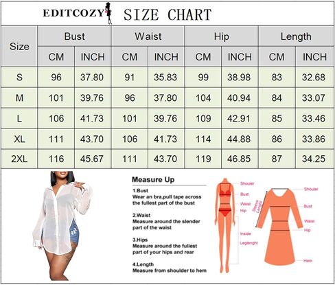 EDITCOZY Women's Sheer Cover Ups Button Up Blouse Sexy Long Sleeve Slit Hem Mesh See Through Shirts Tops in Saudi Arabia