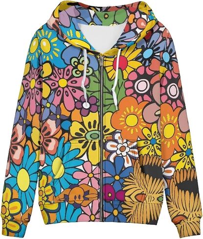 Novelty Full Zip Hoodie Athletic Slim Fit Long Sleeve Sweatshirt for Women in Saudi Arabia