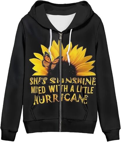 Novelty Full Zip Hoodie Athletic Slim Fit Long Sleeve Sweatshirt for Women in Saudi Arabia