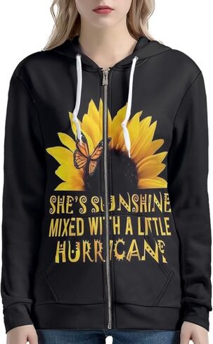 Novelty Full Zip Hoodie Athletic Slim Fit Long Sleeve Sweatshirt for Women in Saudi Arabia