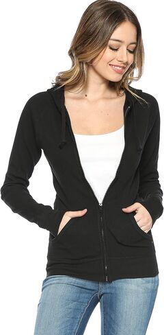 Urban Look Women's Casual Light Weight Thermal Zip Up Hoodies in Kuwait