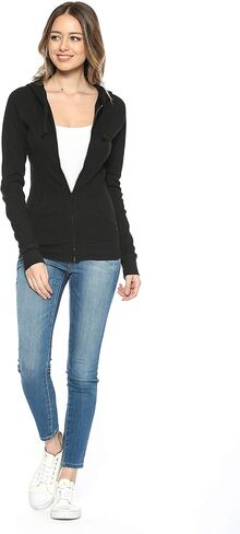 Urban Look Women's Casual Light Weight Thermal Zip Up Hoodies in Kuwait