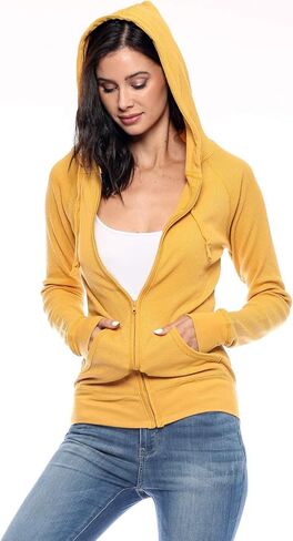 Urban Look Women's Casual Light Weight Thermal Zip Up Hoodies in Saudi Arabia