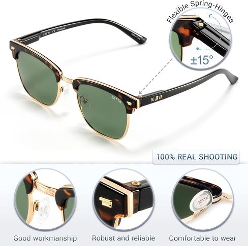 نظارات شمسية مستقطبة من بيتا للنساء والرجال، نظارات شمسية عصرية بعدسة مربعة BT2001 in Kuwait