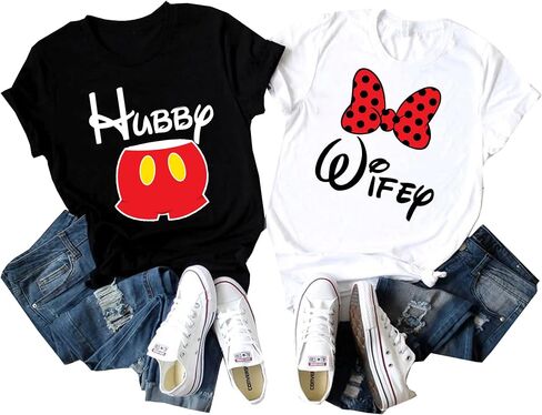 Matching Shirts for Couples His Her Couples Love Shirt Men Women Husband Wife T-Shirts Valentine's Day Outfit. in Saudi Arabia