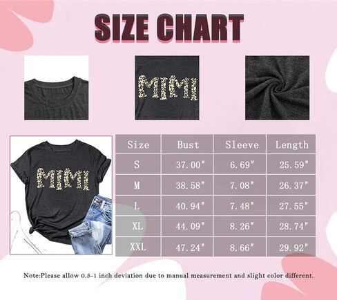 Mimi Shirts for Women Leopard Print Mimi Graphic Tees Shirts Grandma Gift Casual Short Sleeve Tees Tops in Saudi Arabia