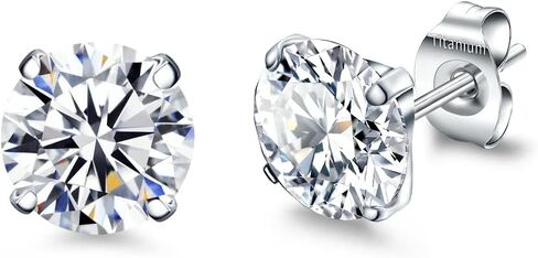 VOJO G23 Titanium Cubic Zirconia Earrings Studs for Sensitive Ears Hypoallergenic Birthstone Diamond Tiny Stud Earrings for Women Girls in Saudi Arabia