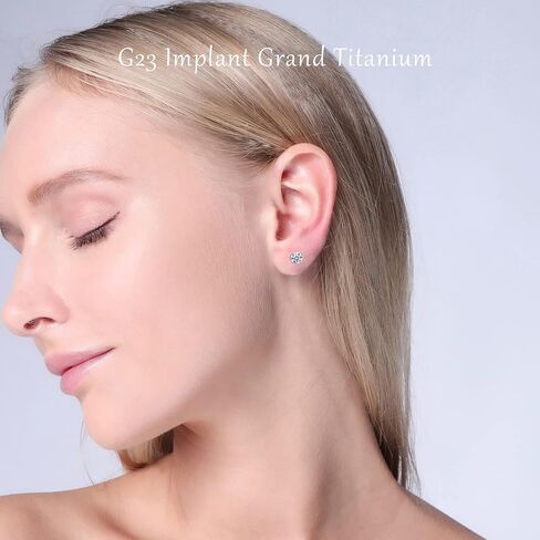 VOJO G23 Titanium Cubic Zirconia Earrings Studs for Sensitive Ears Hypoallergenic Birthstone Diamond Tiny Stud Earrings for Women Girls in Saudi Arabia