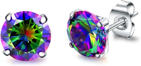 VOJO G23 Titanium Cubic Zirconia Earrings Studs for Sensitive Ears Hypoallergenic Birthstone Diamond Tiny Stud Earrings for Women Girls in Kuwait