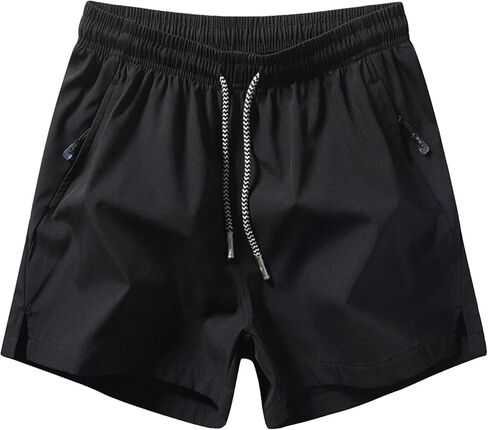 شورت SOLY HUX للرجال برباط للخصر، شورت رياضي صيفي بأرجل مستقيمة مع جيوب بسحاب in Kuwait