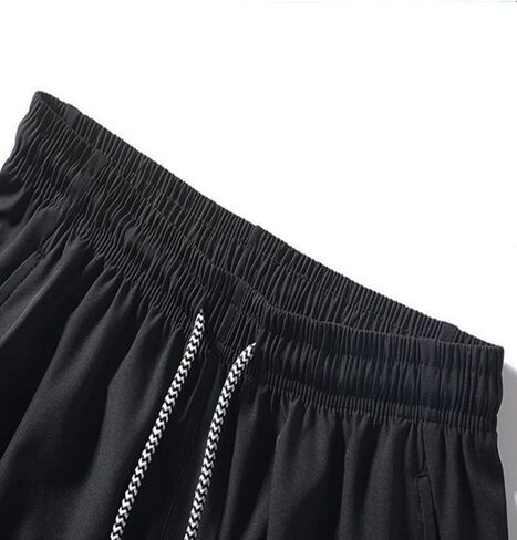 شورت SOLY HUX للرجال برباط للخصر، شورت رياضي صيفي بأرجل مستقيمة مع جيوب بسحاب in Kuwait