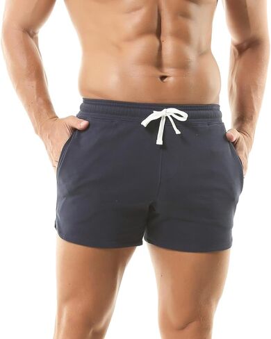 شورت رجالي للتمرين في صالة الألعاب الرياضية شورت رياضي للجري النشط مع جيوب بوكسر كاجوال in Kuwait