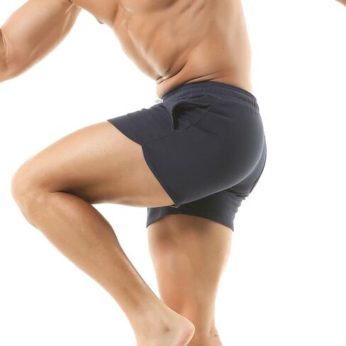 شورت رجالي للتمرين في صالة الألعاب الرياضية شورت رياضي للجري النشط مع جيوب بوكسر كاجوال in Kuwait