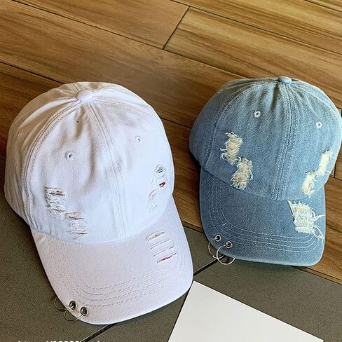 Belsen Distressed Washed Denim Ring Baseball Cap Hip Hop Vintage Dad Hat Adjustable in Kuwait