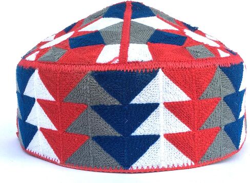 Kufi الرجال للجنسين الجمجمة قبعة ملونة المرأة تصميم الصلبة قبعة مع اليد المطرزة الكوفي قبعات قبعة صغيرة محبوكة الصيف أغطية الرأس in Saudi Arabia