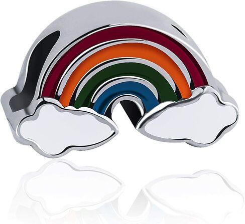 Bolenvi Colorful Rainbow 925 Sterling Silver Charm Bead for Pandora & Similar Charm Bracelets or Necklaces in Saudi Arabia