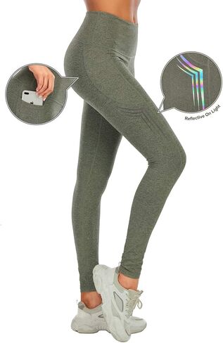 سروال الجري الحراري للسيدات من HUGE SPORTS، سروال ضيق عالي الخصر للطقس البارد والدافئ للجري وركوب الدراجات in Kuwait