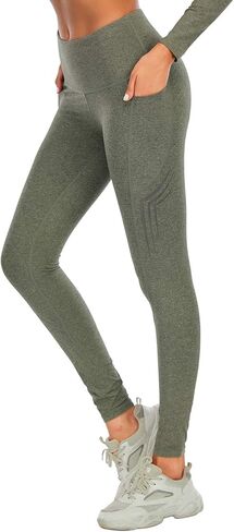 سروال الجري الحراري للسيدات من HUGE SPORTS، سروال ضيق عالي الخصر للطقس البارد والدافئ للجري وركوب الدراجات in Kuwait