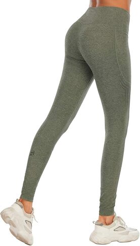 سروال الجري الحراري للسيدات من HUGE SPORTS، سروال ضيق عالي الخصر للطقس البارد والدافئ للجري وركوب الدراجات in Kuwait