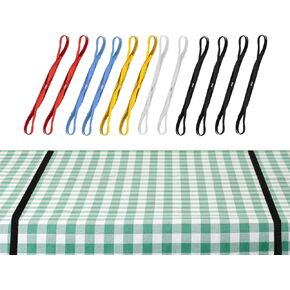 ECOHomes Table Cloth Holders for Outdoors & Picnic Table Bungees Straps (12 PCs Multicolor) - Outdoor Tablecloth Band Clips Hold Down Tableclothe Cover | Extra Strong Camping Rubber Bands Cord