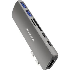 USB C Hub Adapter for MacBook Pro/Air M1M2 2022 2021 2020 13" 15" 16",7 in 2 MacBook Multiport Adapter Accessories with 4K HDMI,2 USB-A 3.0,SD/TF Card,USB-C Data,100W and 40Gbps Thunderbolt 3 in Kuwait