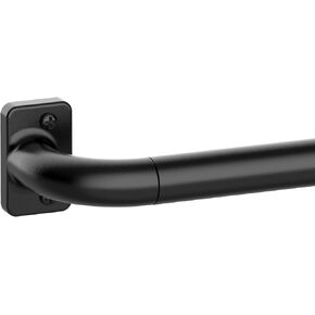 Blackout Curtain Rods for Windows 28 to 78, 1 inch Black Wrap Around Curtain Rods with Brackets, Adjustable Heavy Duty Curtain Rods for Bedroom, Kitchen and Outdoor Patio