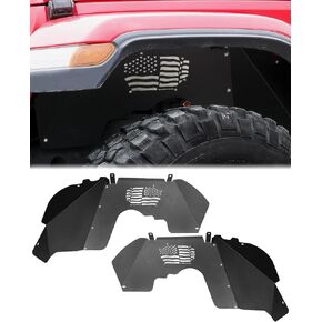 ROADER Front & Rear Inner Fender Liners US Flag Pattern Liner for 2007-2018 Jeep Wrangler JK JKU Unlimited Sport Sahara Rubicon 2/4 Doors