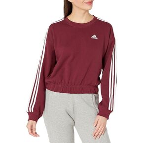 adidas Women's Essentials 3-Stripes French Terry Cropped Sweatshirt