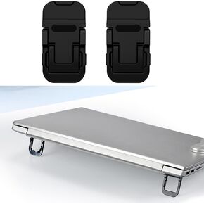 2pcs Keyboard Stands with 2 Adjustable Angles, Mini Laptop Stand for Desk Computer keyboard Stand, Foldable Invisible Laptop Riser for MacBook Air Pro, Dell XPS, Lenovo, HP More. ( Black )
