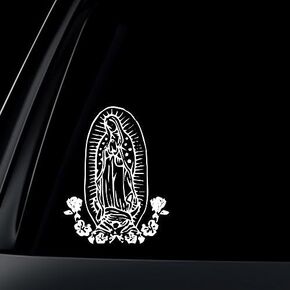 Virgin Mary w/Flower Car Decal/Sticker